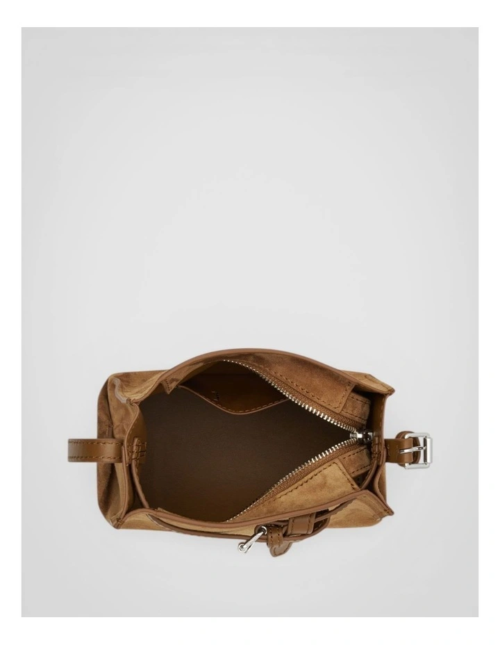 Margot Suede Tiny Bucket Bag in Teak image 3