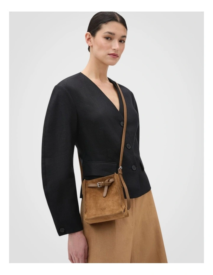 Margot Suede Tiny Bucket Bag in Teak image 4