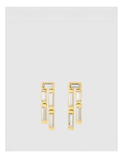 Eden Earrings in Clear/Worn Gold