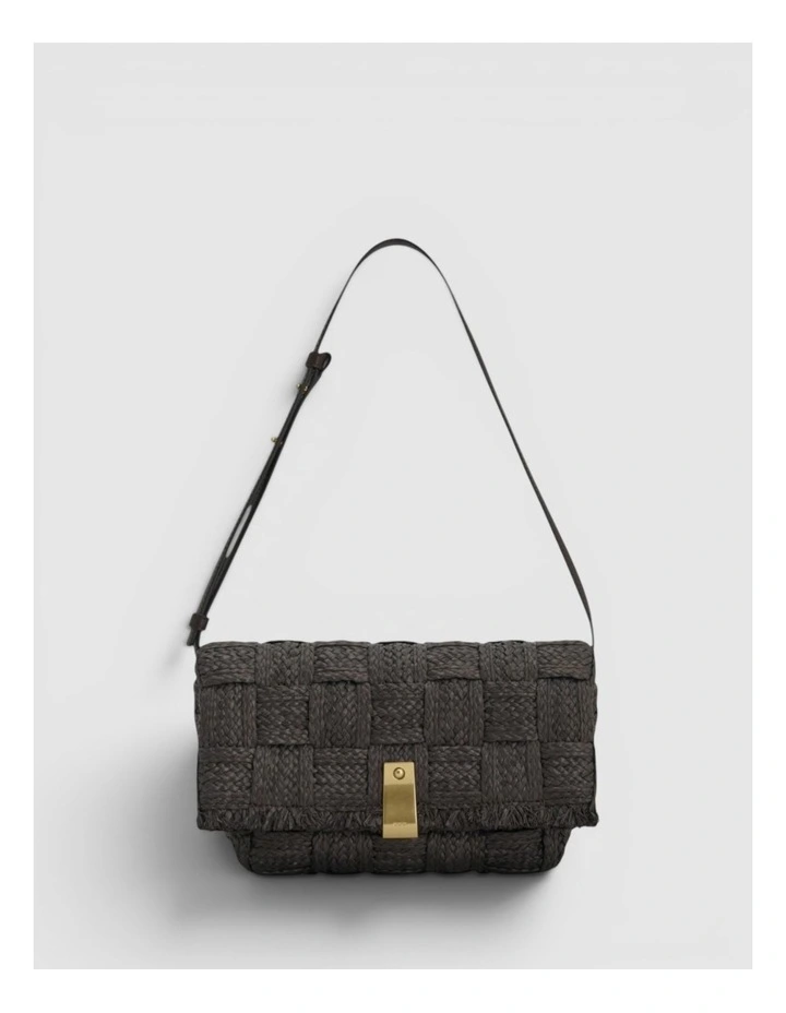 Etta Texture Medium Clutch in Dark Chocolate image 1