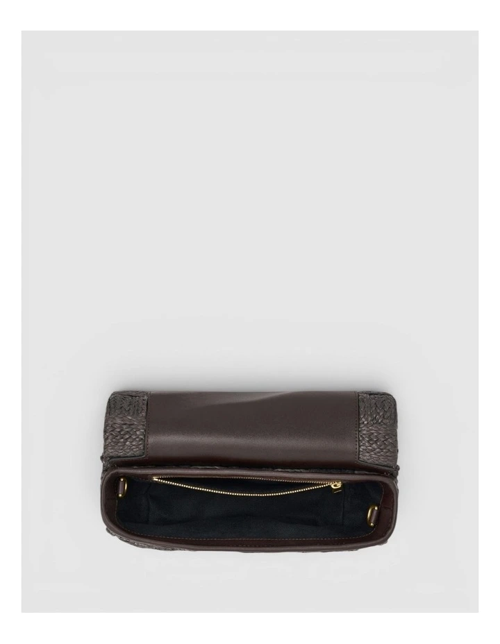 Etta Texture Medium Clutch in Dark Chocolate image 3