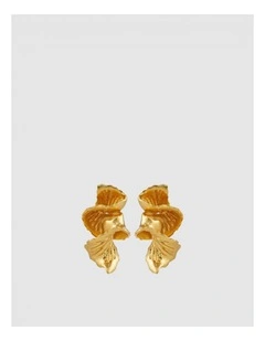 Coral Large Stud in Worn Gold
