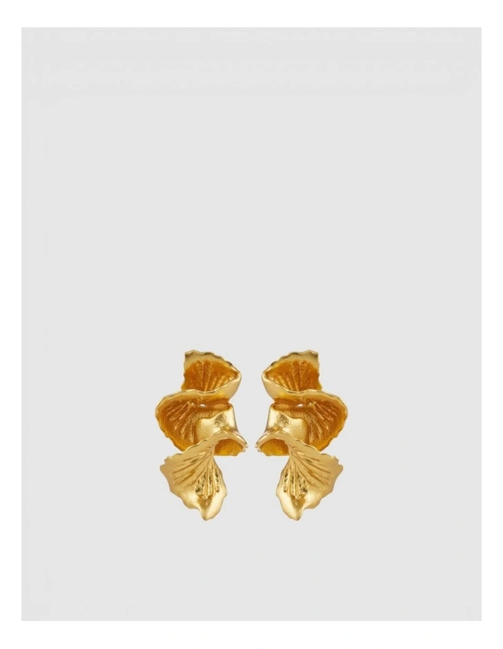 Coral Large Stud in Worn Gold image 1