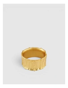 Coral Wide Cuff in Worn Gold