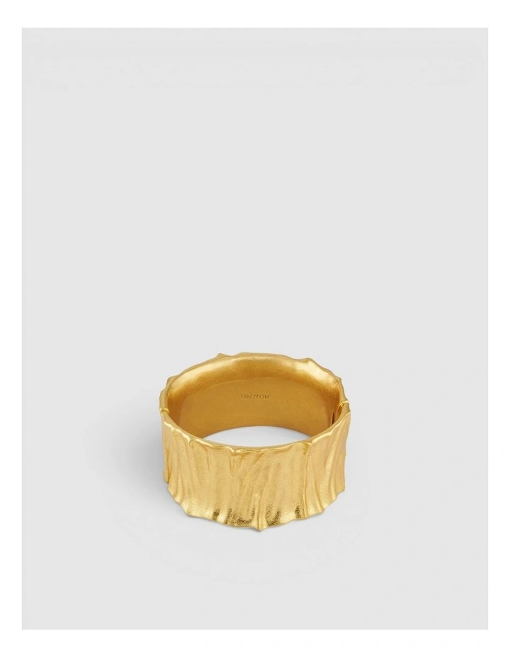 Coral Wide Cuff in Worn Gold image 1