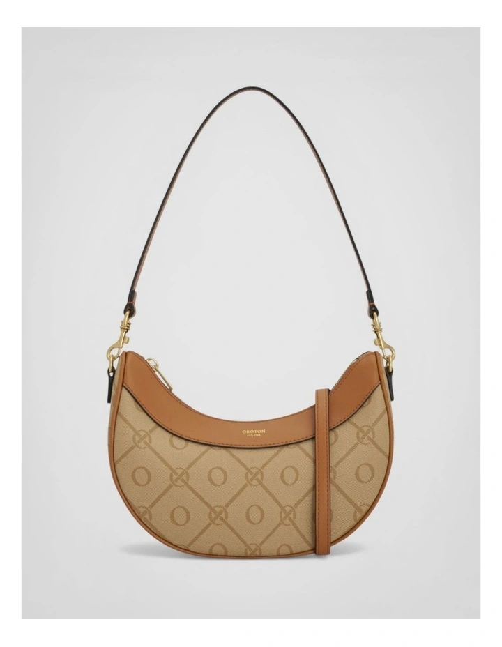 Harvey Signature Crescent Shoulder Bag in Stone/Tan image 1