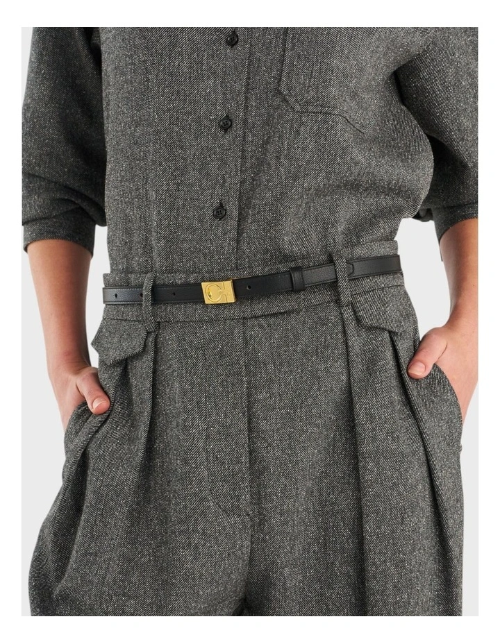 Yvonne Narrow Belt in Black image 3