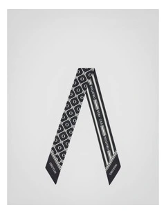 Eve Foulard Skinny Scarf in Black/Cream