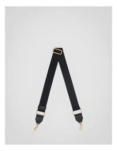 Heather Long Light Gold Webbing Strap in Black/Black