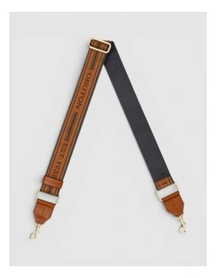 Heather Long Light Gold Webbing Strap in Navy/Cognac