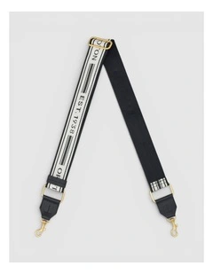 Heather Long Light Gold Webbing Strap in Black/Natural