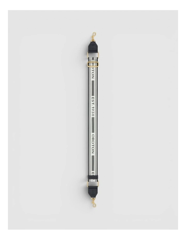 Heather Long Light Gold Webbing Strap in Black/Natural image 2