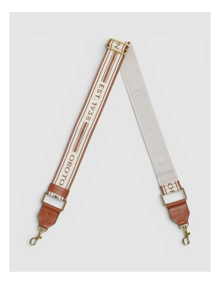 Heather Long Light Gold Webbing Strap in Cognac/Natural image 1