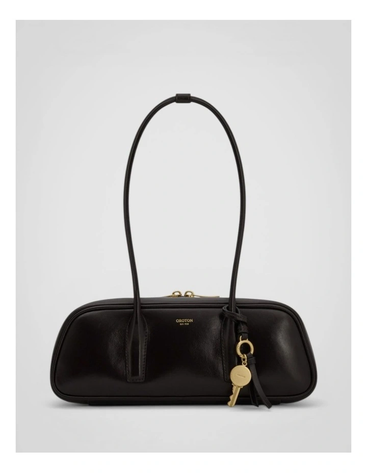Louisa Crackle Shoulder Bag in Dark Chocolate image 1