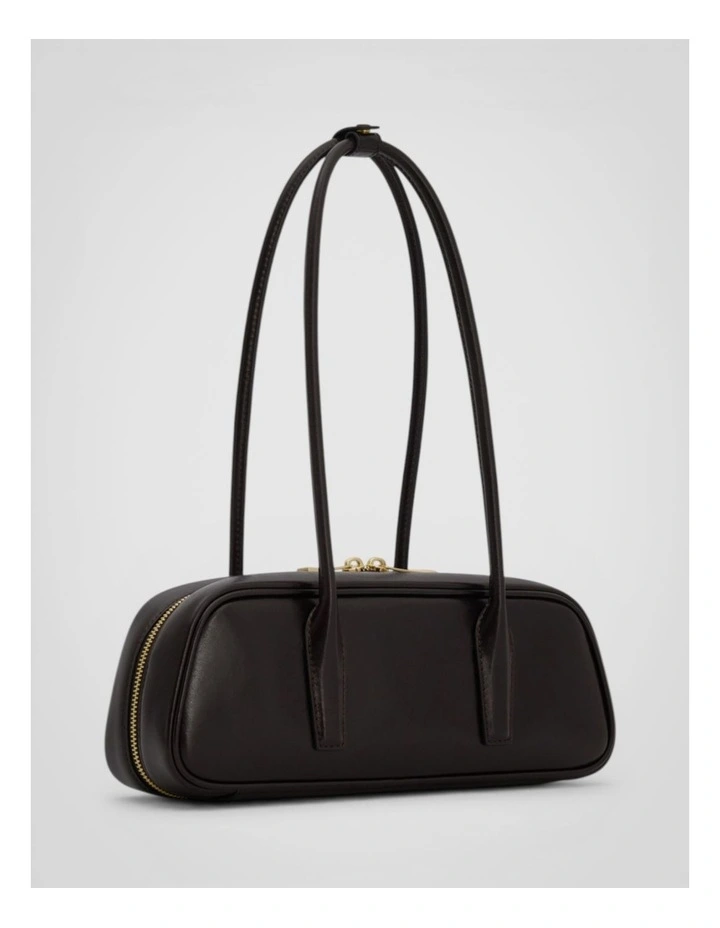 Louisa Crackle Shoulder Bag in Dark Chocolate image 2