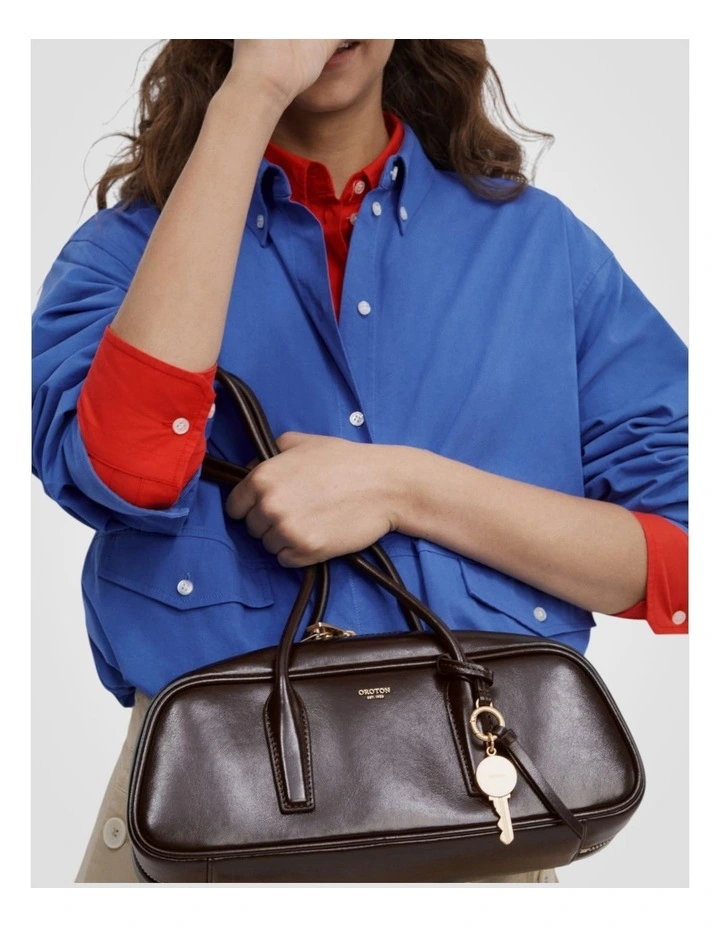 Louisa Crackle Shoulder Bag in Dark Chocolate image 5