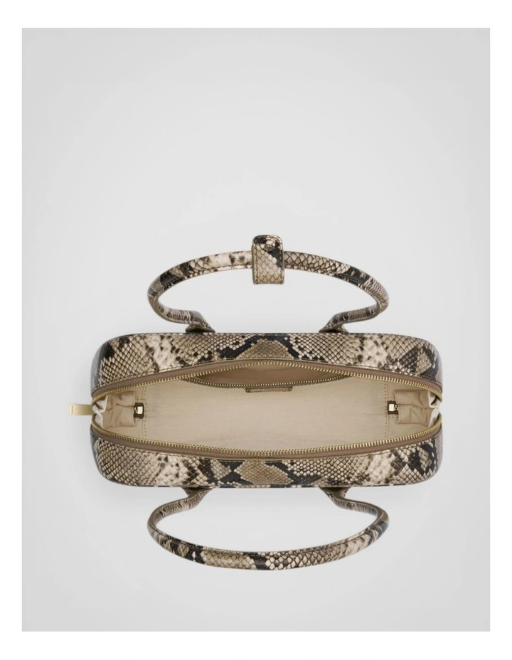 Louisa Texture Shoulder Bag in Taupe/Black image 3