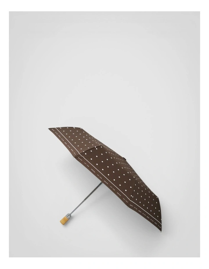 Bamboo Small Umbrella in Chocolate Dot image 1