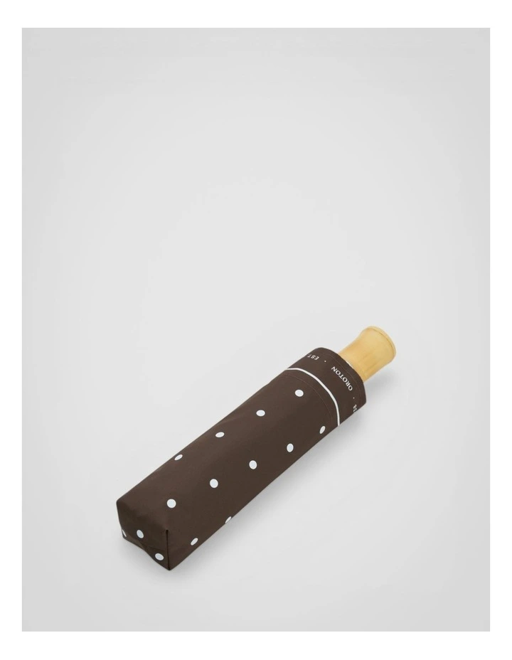 Bamboo Small Umbrella in Chocolate Dot image 3
