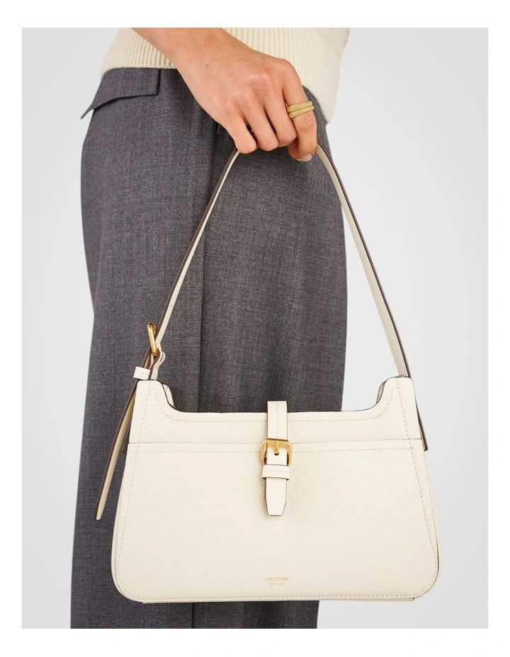 Dylan Baguette Bag in Cream image 4