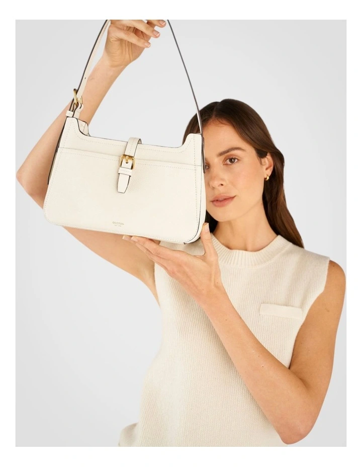 Dylan Baguette Bag in Cream image 6
