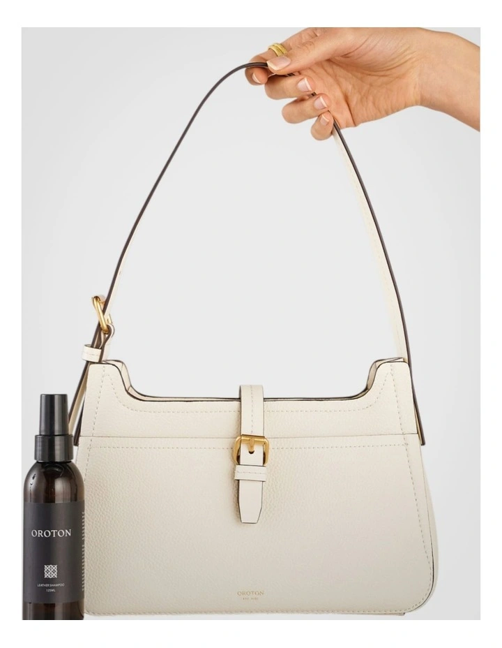 Dylan Baguette Bag in Cream image 7