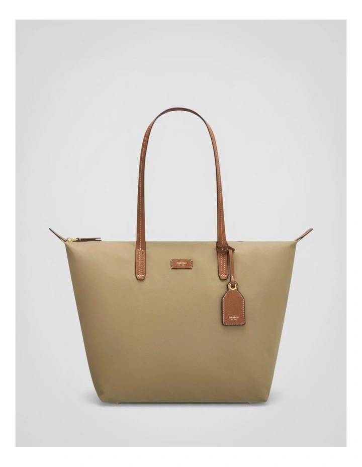 Lilly Nylon Light Weight Tote Bag in Mushroom image 1