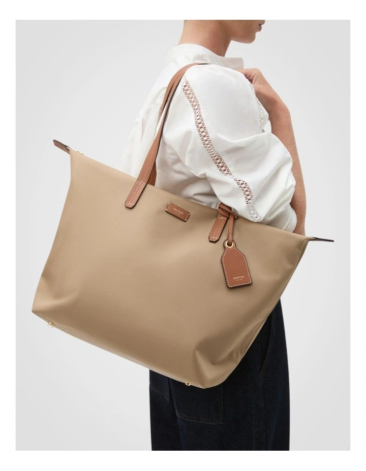 Lilly Nylon Light Weight Tote Bag in Mushroom image 4