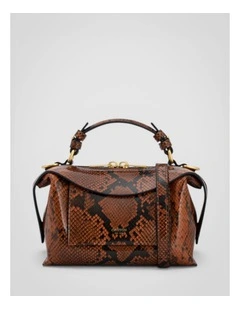 Mica Mini Bowler Crossbody Bag in Copper Snake