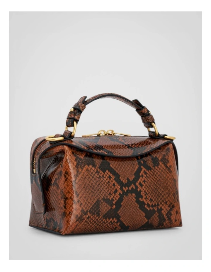 Mica Mini Bowler Crossbody Bag in Copper Snake image 2