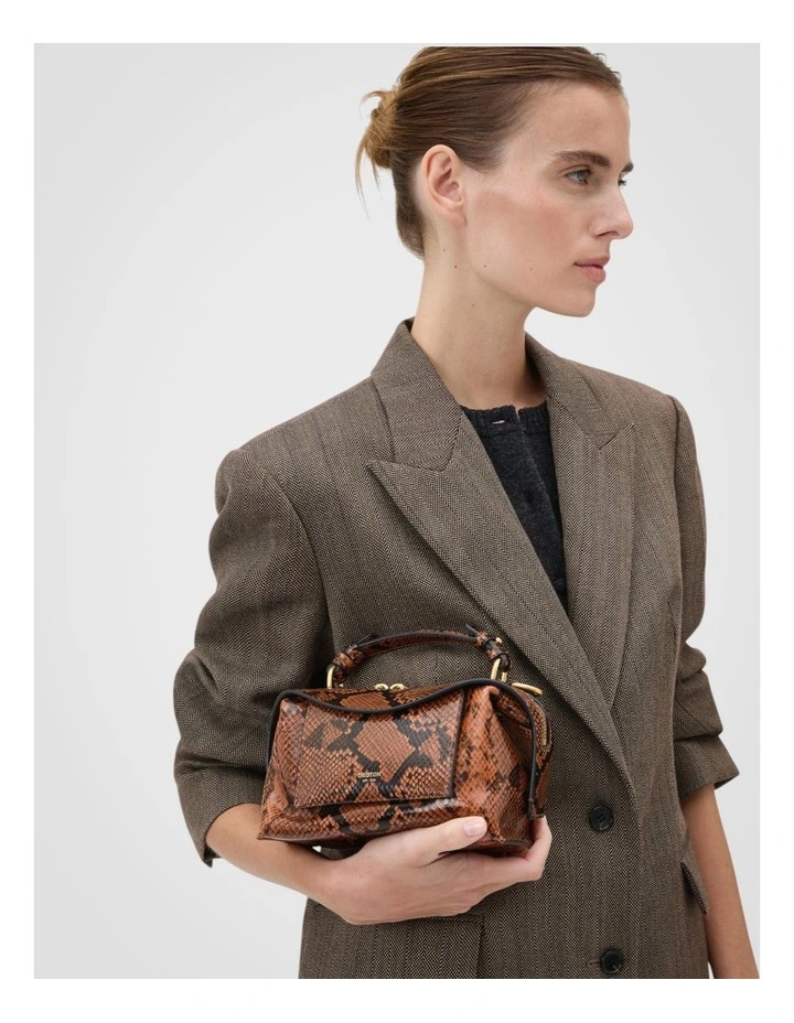 Mica Mini Bowler Crossbody Bag in Copper Snake image 6