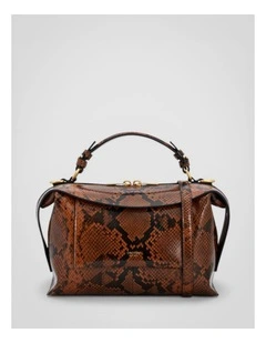 Mica Bowler Crossbody Bag in Copper Snake