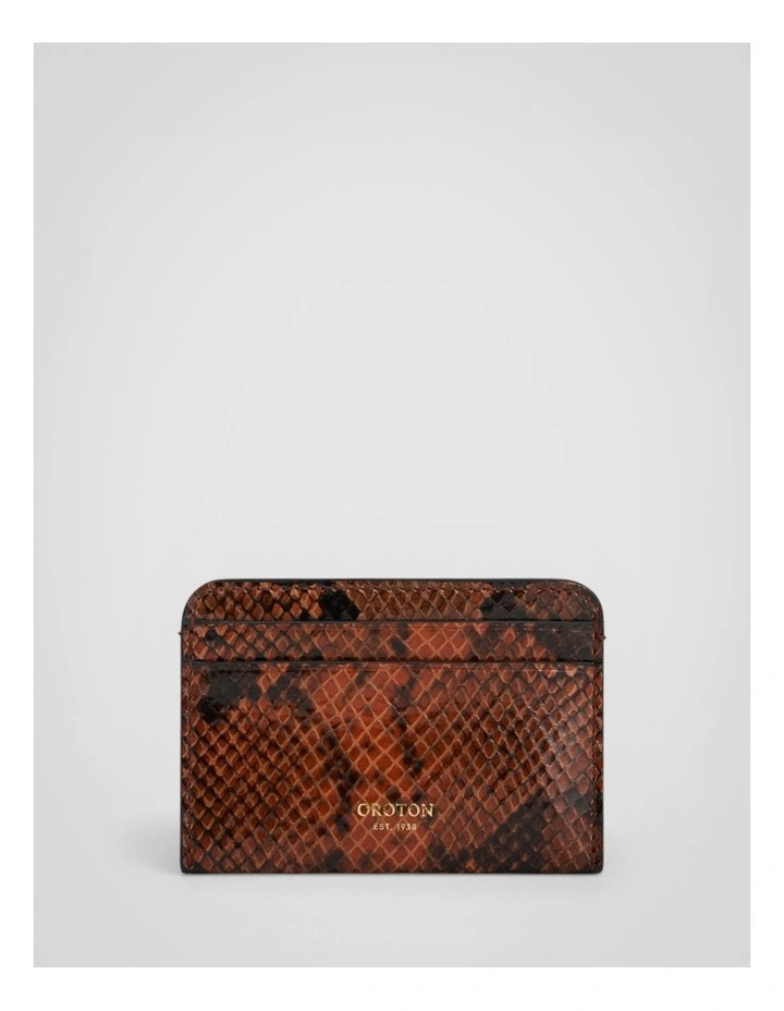 Mica Credit Card Sleeve Wallet in Copper Snake image 1