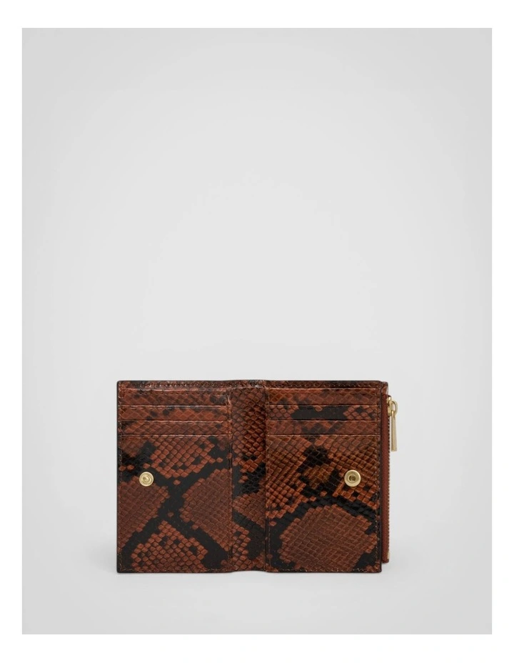 Mica Mini 10 Credit Card Zip Wallet in Copper Snake image 3