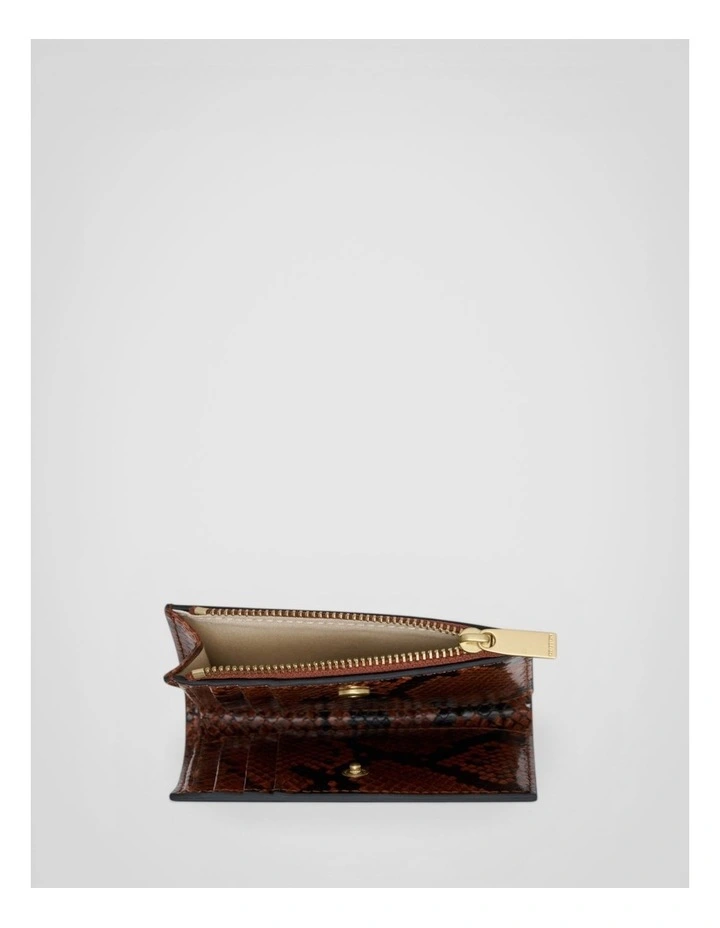Mica Mini 10 Credit Card Zip Wallet in Copper Snake image 4