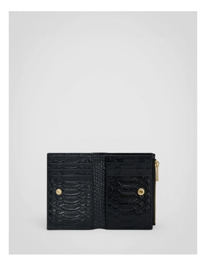 Mica Texture Mini 10 Credit Card Zip Wallet in Black Snake image 3