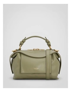 Mica Crackle Mini Bowler Crossbody Bag in Pistachio