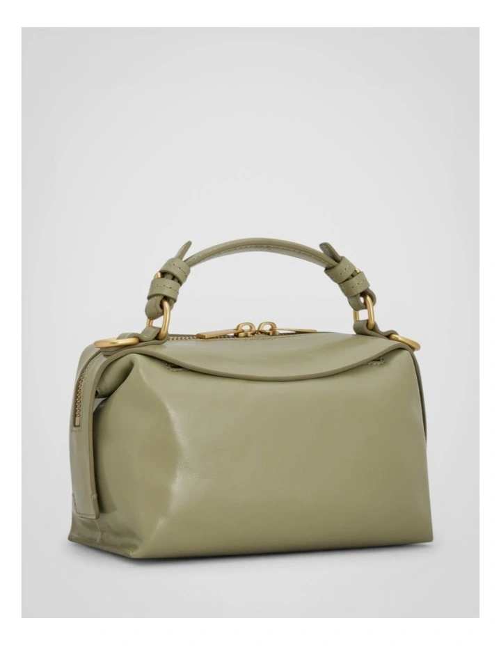 Mica Crackle Mini Bowler Crossbody Bag in Pistachio image 2
