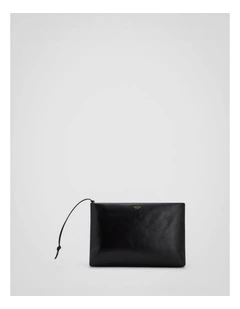 Marais Crackle Wristlet Pouch in Dark Chocolate