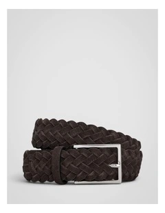 Freddie Woven Suede 35Mm Belt in Dark Chocolate