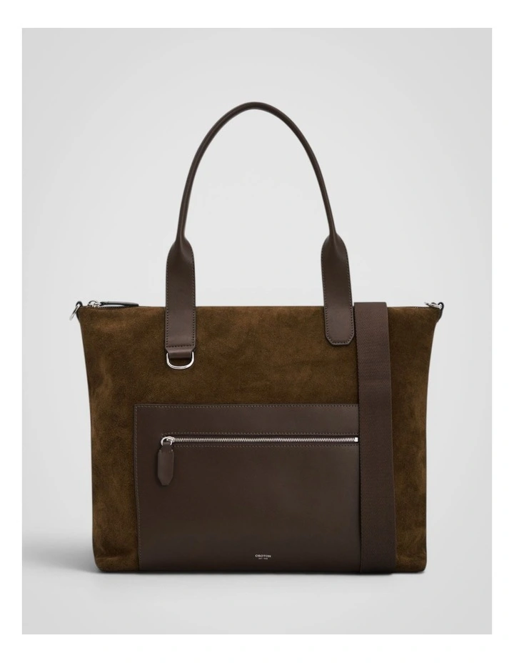 Paxton Suede Tote in Husk Brown image 2
