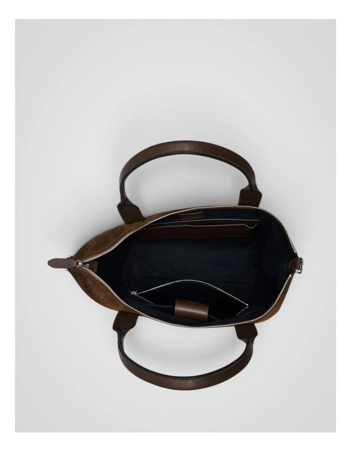 Paxton Suede Tote in Husk Brown image 3
