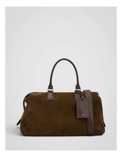 Paxton Suede Weekender in Husk Brown