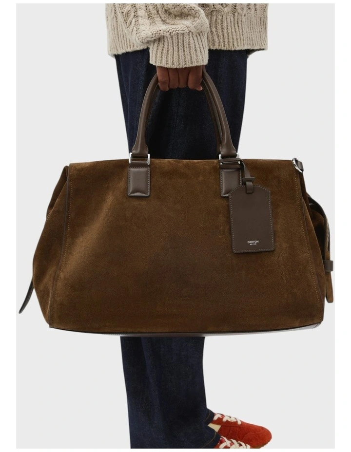 Paxton Suede Weekender in Husk Brown image 4