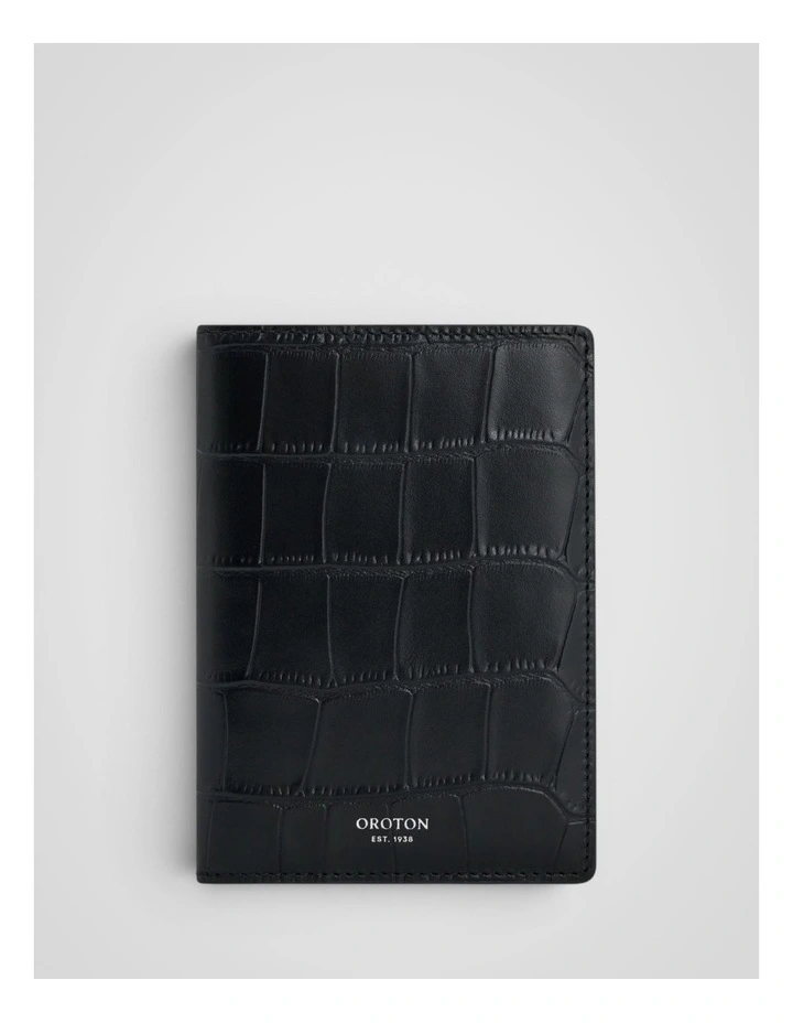 Jordan Texture Passport Holder in Black image 1