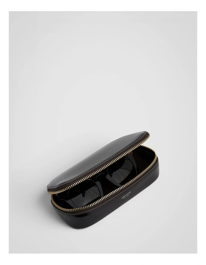 Jordan Crackle Zip Sunglasses Case in Dark Chocolate image 3