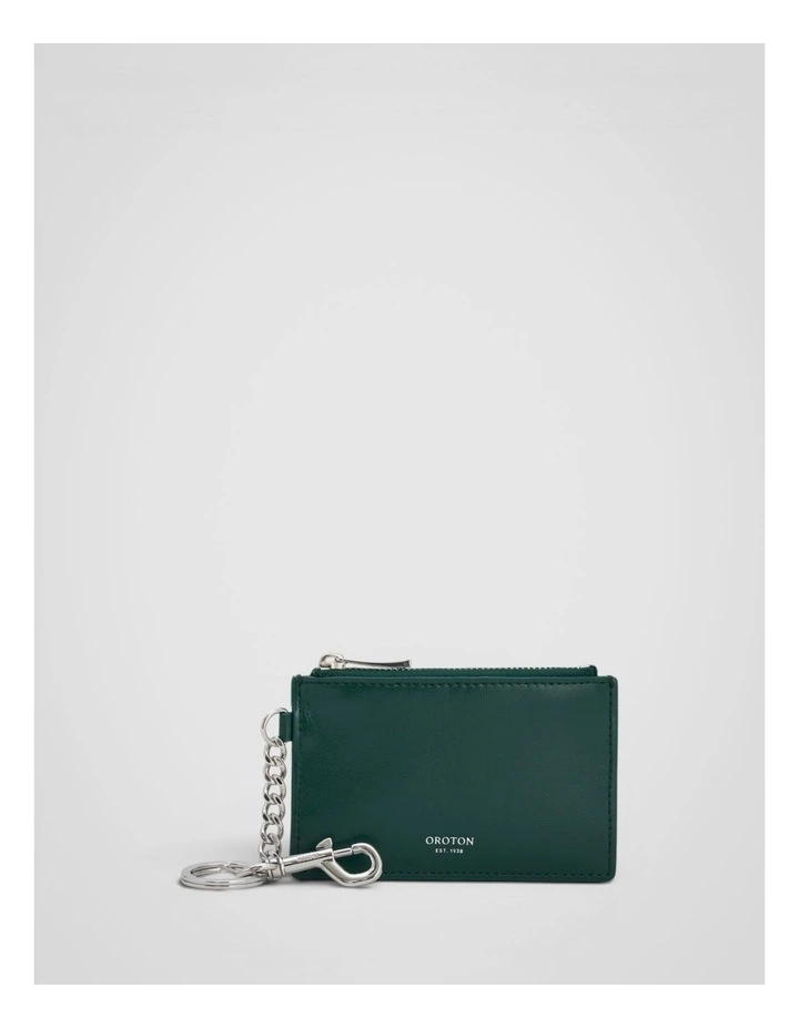 Jordan Crackle Zip Wallet Keyring in Emerald image 1