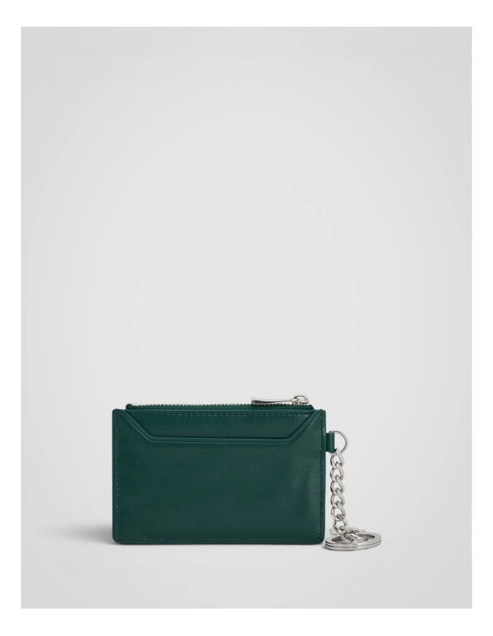 Jordan Crackle Zip Wallet Keyring in Emerald image 2