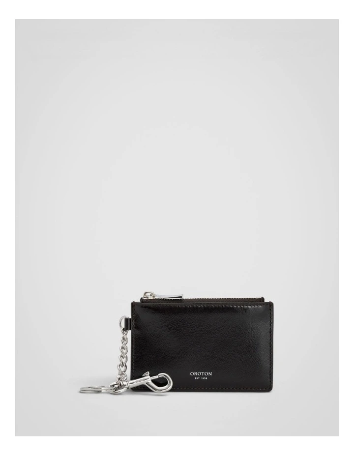 Jordan Crackle Zip Wallet Keyring in Dark Chocolate image 1
