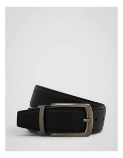 Porter Saffiano Reversible Belt in Black/Dark Navy